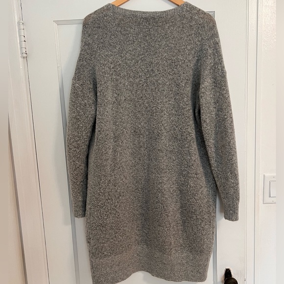 Knee Length Gray Sweater Cardigan - Picture 2 of 4